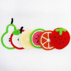 30 Pcs Handmade Knitted Fruit Shape Cup Mat