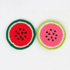 10 Pcs Watermelon Fruit Knitted Crocheting Cup Mat