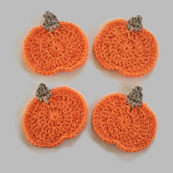 16 Pcs Handmade Pumpkin Crochet Knitted Cup Mats