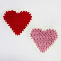 20 Pcs Heart Shape Crochet Knitted Cup Mat