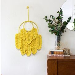 Bohemian Wall Decoration Leaf Knitting Tapestry