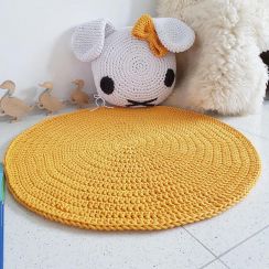 2Pcs Hot Sale Modern Yellow Knitted Floor Rug