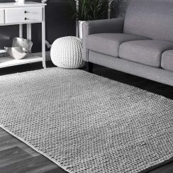 72Lx48W Inch Light Grey Wool Rug