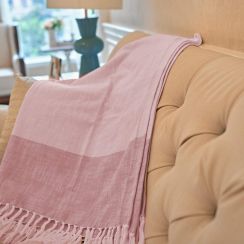 12Pcs Light Pink Throw Blanket with Tassel 100% Cotton 50x60 Inch